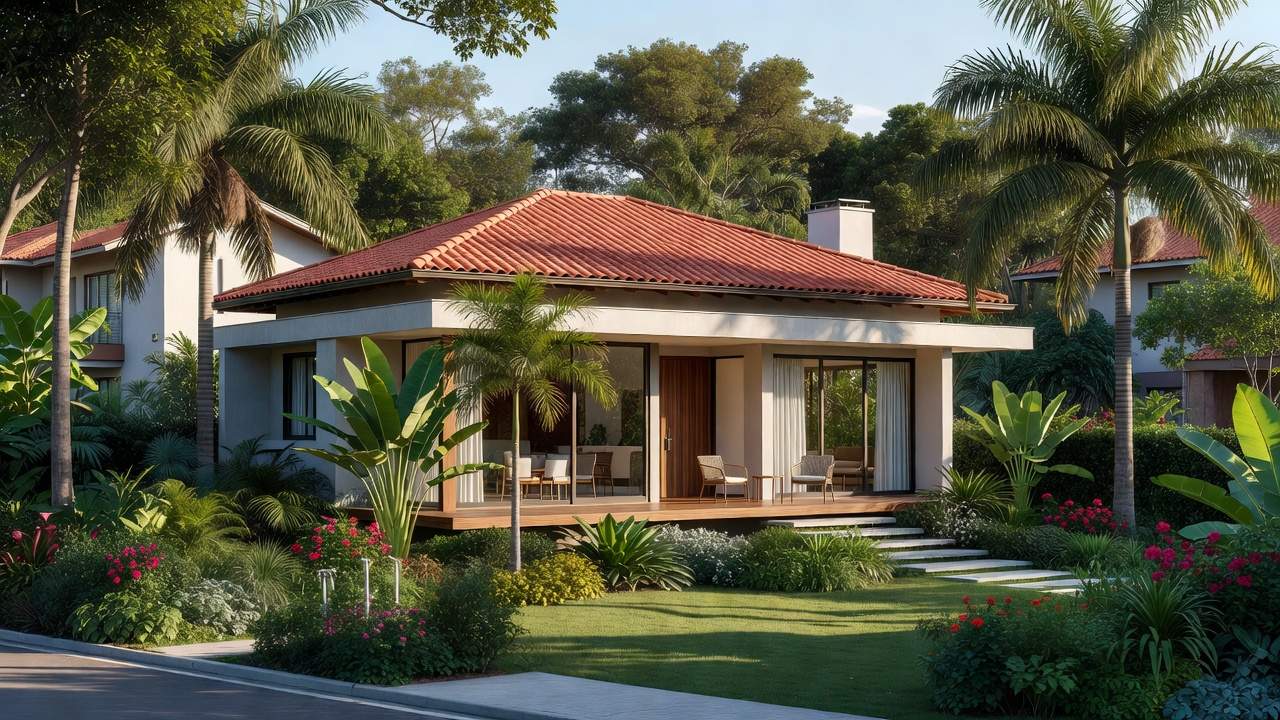 Casa moderna brasileira representando imóvel com habite-se aprovado para compra.