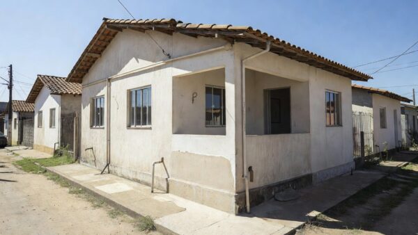 Casa residencial brasileira alugada com detalhes de manutenção e reparos
