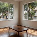 Apartamento brasileiro vazio com chaves na mesa, representando saída antecipada de inquilino
