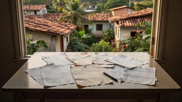 Documentos para comprar imóvel: checklist com papéis e certidões em mesa brasileira