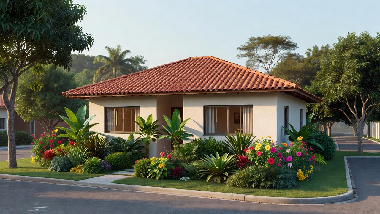 Casa residencial brasileira moderna simbolizando a compra do primeiro imóvel com segurança