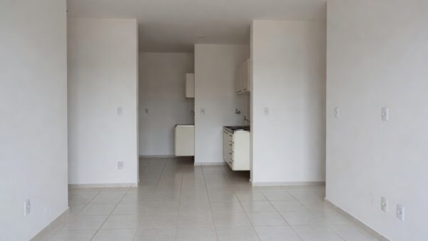 Interior de apartamento brasileiro vazio para vistoria de imóvel alugado