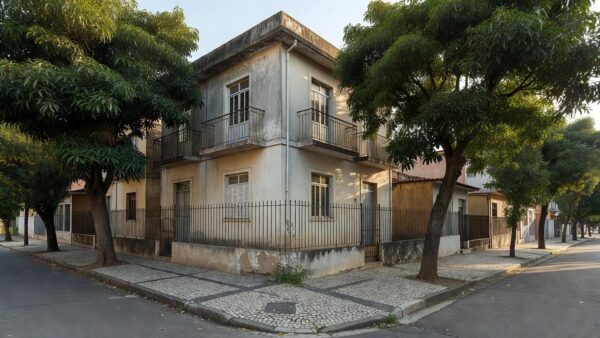 Fachada de prédio residencial brasileiro para aluguel do primeiro imóvel