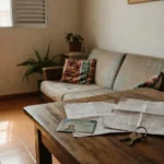 Documentos para visita a imóvel residencial brasileiro sobre mesa