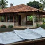 Documentos de licença de uso de imóvel sobre mesa em casa brasileira
