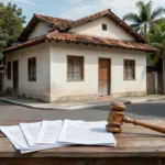 Casa residencial brasileira representando imóvel em leilão judicial