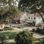 Bairro residencial brasileiro com casas e ruas arborizadas para avaliação de imóvel