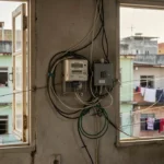 Medidor de energia em apartamento brasileiro para cálculo de conta de luz