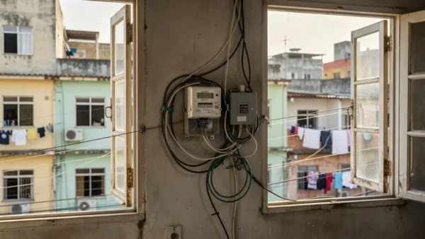 Medidor de energia em apartamento brasileiro para cálculo de conta de luz
