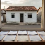 Casa brasileira com documentos de imóvel sobre mesa para verificação de pendência de herança
