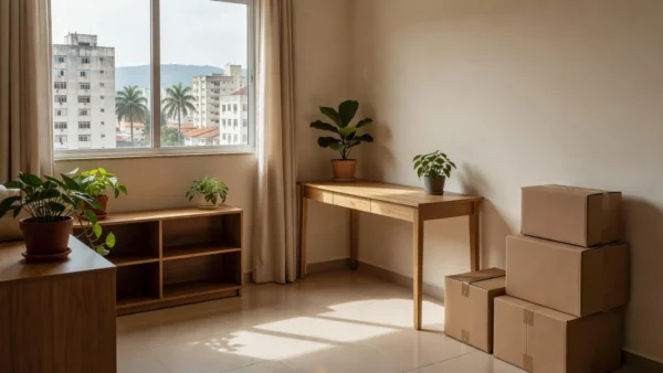 Interior de primeiro apartamento montado de forma prática e organizada no Brasil