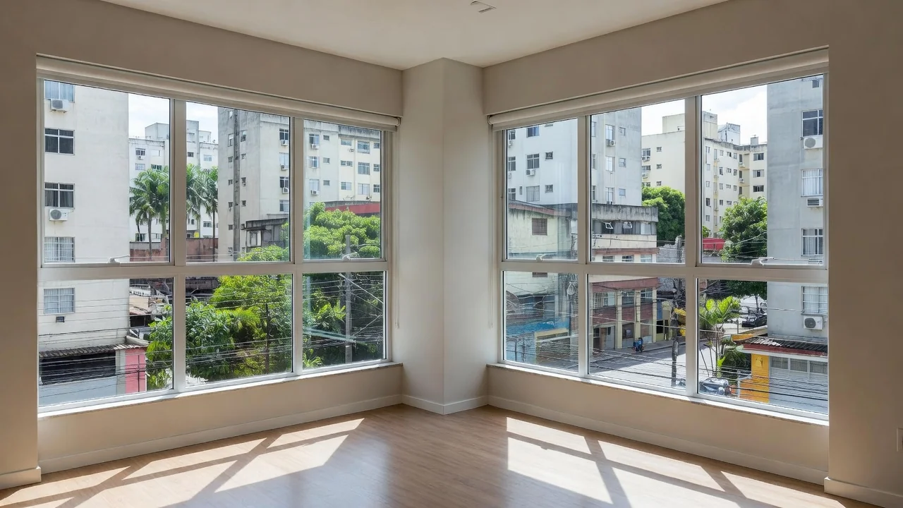 Luz natural entrando em apartamento brasileiro com janelas amplas