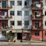 Edifício residencial brasileiro representando condomínio e taxas para inquilinos