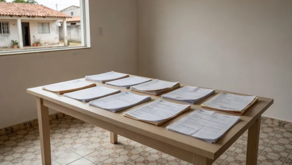 Comprovantes de reforma organizados para venda de imóvel no Brasil