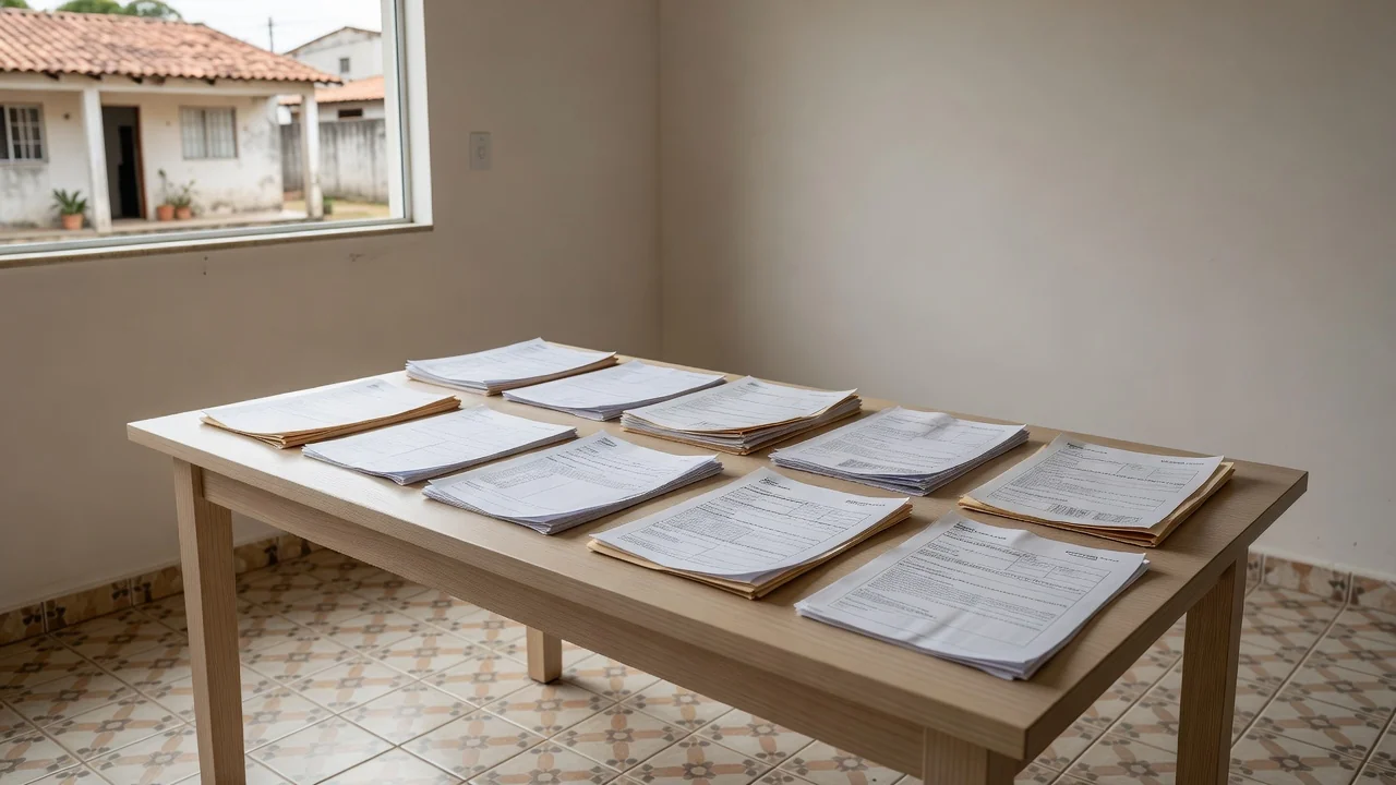 Comprovantes de reforma organizados para venda de imóvel no Brasil