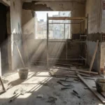 Apartamento em reforma no Brasil representando redução de aluguel por obras
