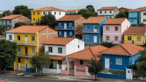 Casas em bairro brasileiro para comparação de imóveis antes da compra