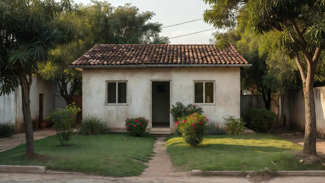 Casa brasileira simples representando economia para o primeiro imóvel
