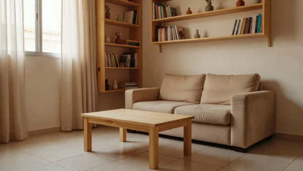 Apartamento brasileiro mobiliado de forma econômica com móveis acessíveis e aconchegantes