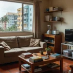 Apartamento brasileiro com móveis e bens pessoais para seguro residencial de inquilino