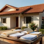 Casa residencial brasileira com documentos e certidões para compra de imóvel