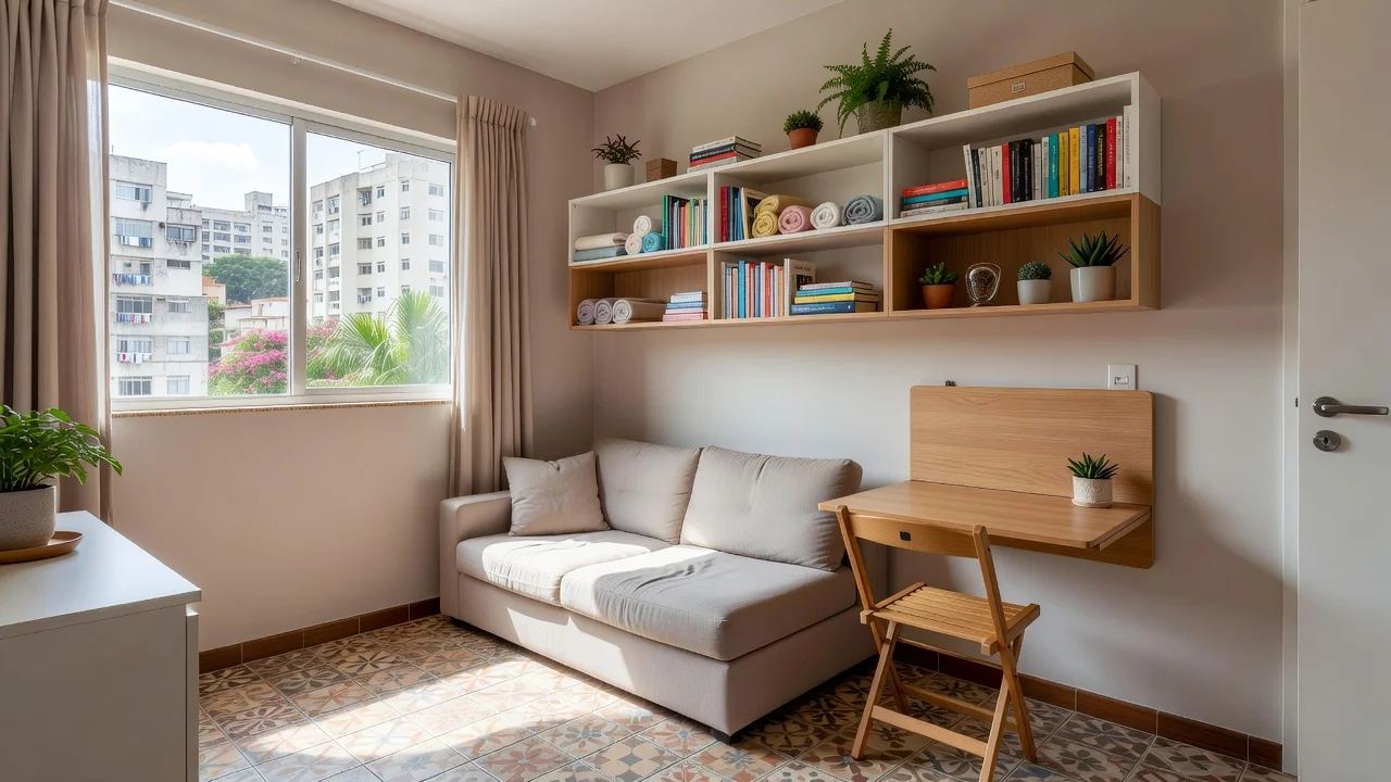 Apartamento pequeno transformado com decoração prática sem quebrar paredes