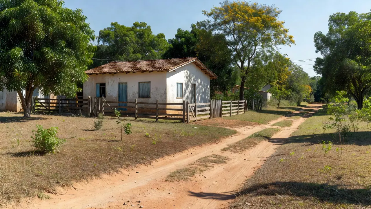 Casa brasileira com servidão de passagem de terra ao lado do imóvel