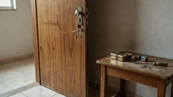 Porta de apartamento com troca de fechadura para segurança no aluguel