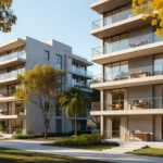 Condomínio residencial moderno no Brasil com varandas para home office