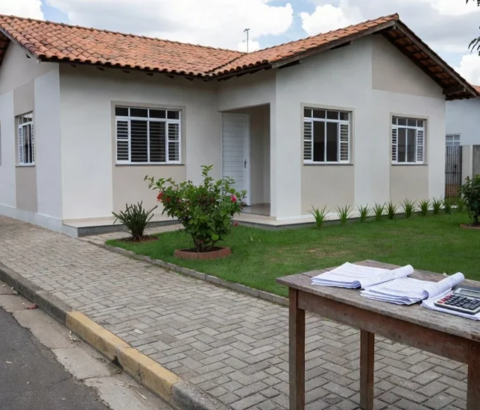 Casa brasileira moderna simbolizando custos do primeiro imóvel próprio
