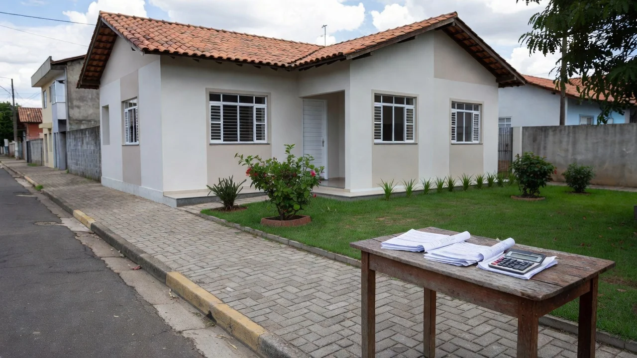 Casa brasileira moderna simbolizando custos do primeiro imóvel próprio