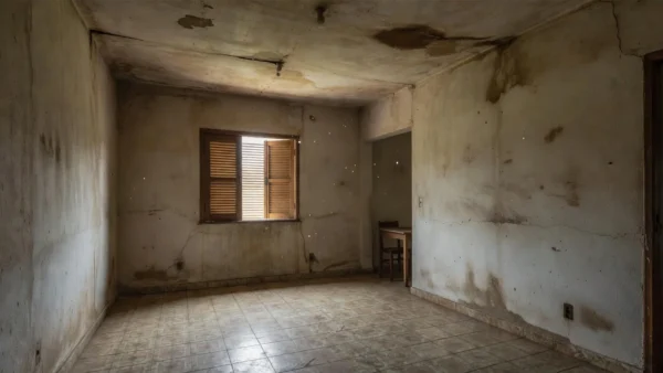 Manchas de infiltração em teto de casa usada brasileira